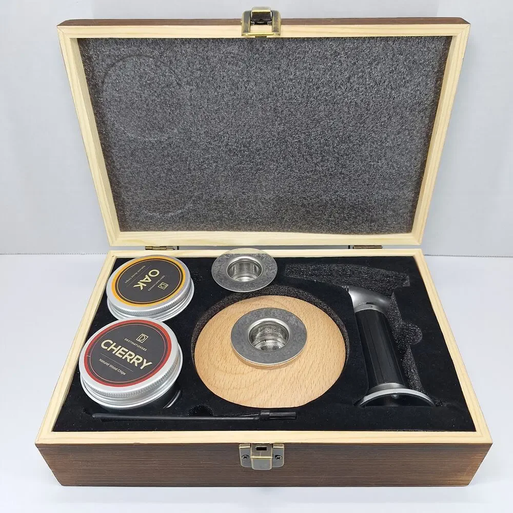 Destination323 Luxury Cocktail Smoking Infuser Kit Wooden Gift Box
